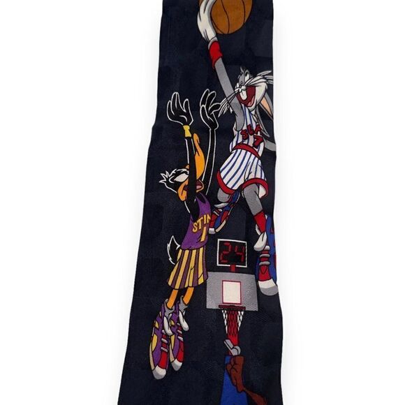 Looney Tunes Mania Vintage 1996 Bugs, Daffy, & Taz Basketball Tie OS - Picture 2 of 7
